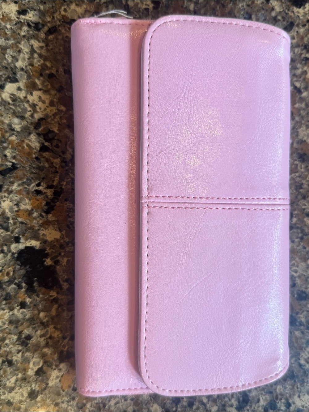 Pink Vegan Leather Wallet Clutch